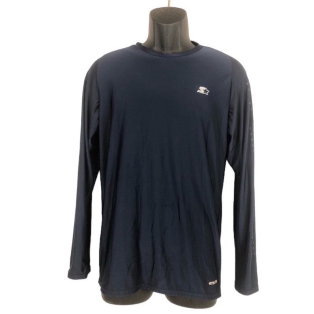 STARTER Dark Navy Color Big Boys Long Sleeve Dri-Star Shirt Size XLarge